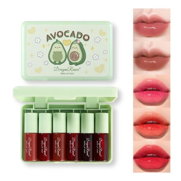 6 Colors Lip Tint Stain Set, Korean Velvet Water Lip Tint, Mini Liquid Lipstick, Moisturizing Natural Korean Lip Gloss Set, Long Lasting, Waterproof, Non-Stick Cup, High Pigment, Lip Color Makeup
