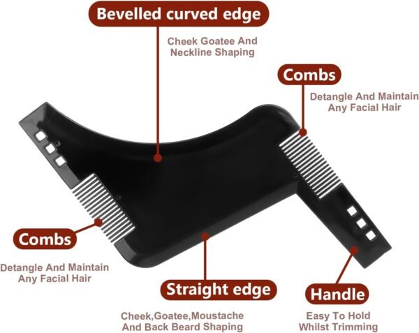 2 Pcs Beard Shaper - Lineup & Styling Tool for Men - Facial Hair Shaping Template