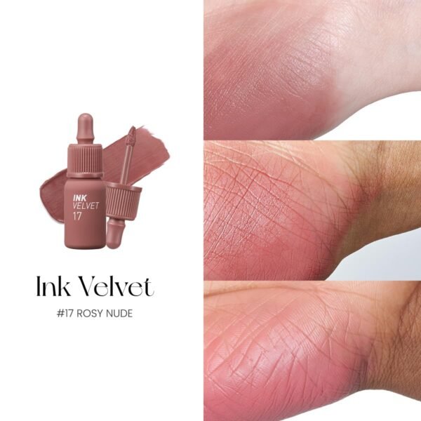 611zzq8j7GL._SL1200_.jpg Peripera Ink the Velvet Lip Tint - High Pigment Color, Longwear, Weightless, Not Animal Tested, Gluten-Free, Paraben-Free (017 ROSY NUDE)