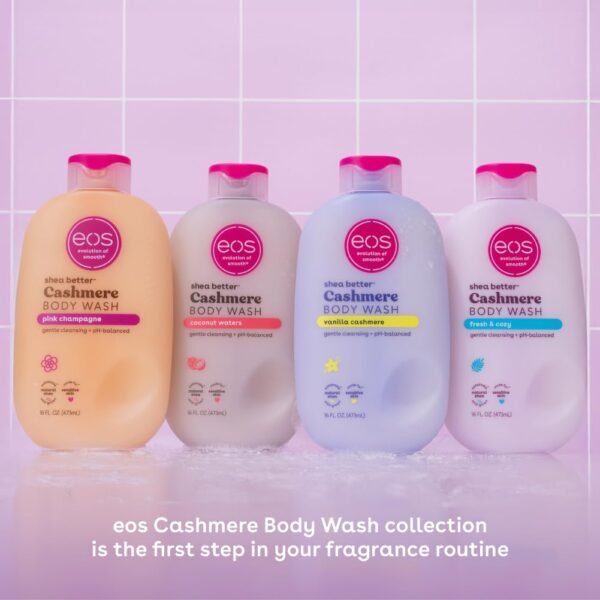 eos Shea Better Cashmere Body Wash, Pink Champagne, Moisturizing and Nourishing, pH Balanced Creamy Gel Formula, Paraben & Phthalate Free, Sensitive Skin,16 fl oz