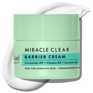 6129NMriTaL._SL1500_.jpg Rael Face Moisturizer, Miracle Clear Barrier Cream, Lightweight Hydration for Oily and Acne Prone, with Succinic Acid, Hydrating Vitamin B5, Vegan, Korean Skin Care (1.8 fl oz)