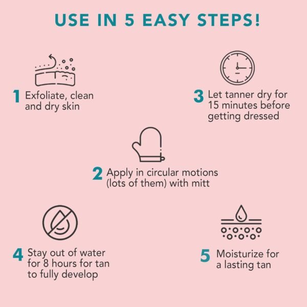 Self Tanner Tanning Mousse Kit - USA Made with Natural & Organic Ingredients, Self Tanner Mousse and Mitt, Tan Kit, Fake Tan Tanning Foam, Medium to Dark, Sunless Tanners Best Sellers