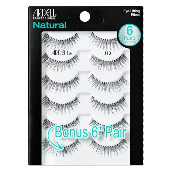 613RtLLRAmL._SL1000_.jpg Ardell False Eyelashes, Natural 110, 5 pair + bonus pair Multipack for Eye-Lifting Effect