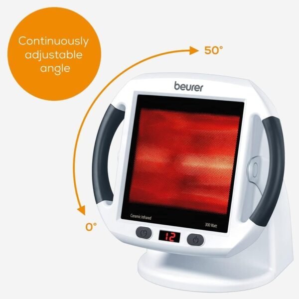 Beurer IL50 Infrared Heat Lamp Heated Red Light Therapy Lamp for Body, Face, Sinuses, & Skin - Effective Muscle Pain & Cold Relief Treatment by Improving Blood Circulation