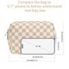 Narwey Checkered Makeup Bag Travel Cosmetic Bag Organizer Toiletry Bag Make Up Bags with Compartments for Women Girls (Large, Light Checkerboard)
