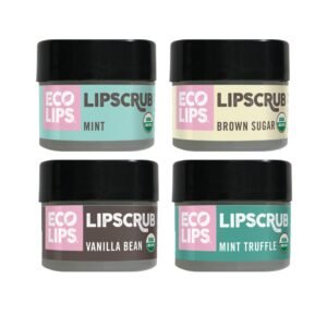 614JaUJo9nL._SL1500_.jpg Eco Lips LIP SUGAR SCRUB 4 Pack (4-0.25oz jars) 100% Organic Lip Care Treatment with Organic Sugar & Coconut Oil - Gently Exfoliate & Polish Dry, Flaky Lips (Variety 4-Pack)