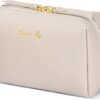 614TAdfJg7L._AC_SL1500_.jpg Topwey Makeup Bag, Travel Essentials Cosmetic Bags for Women, Waterproof Portable Pouch travel toiletry bag with Divider (Khaki, Small)