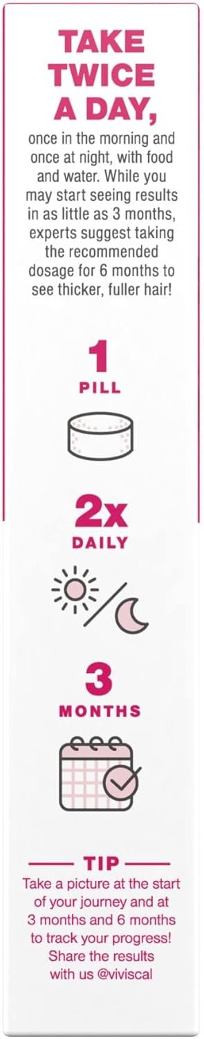 Viviscal Hair Growth Supplements For Women For Thicker, Fuller Hair, Nourishes Thinning & Loss, With Proprietary Collagen Complex, 60 Tablets, 1 Month Supply