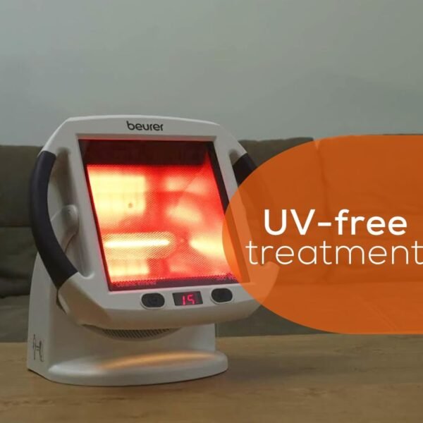 Beurer IL50 Infrared Heat Lamp Heated Red Light Therapy Lamp for Body, Face, Sinuses, & Skin - Effective Muscle Pain & Cold Relief Treatment by Improving Blood Circulation