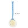 Shower Body Brush with Bristles and Loofah,Back Scrubber Bath Mesh Sponge with Curved Long Handle for Skin Exfoliating Bath, Massage Bristles Suitable for Wet or Dry, Men and Women (Blue)