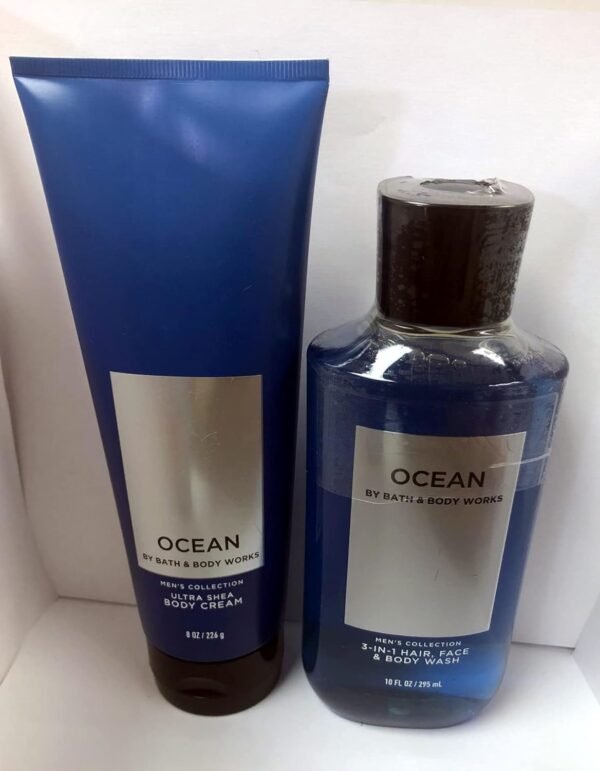 Bath & Body Works Men's Collection Ultra Shea Body Cream & 2 in 1 Hair and Body Wash OCEAN.