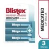615zbEzKbPL._SL1500_.jpg Blistex Medicated Lip Balm, 0.15 Ounce, 3 Count (Pack of 1) Prevent Dryness & Chapping, SPF 15 Sun Protection, Seals in Moisture, Hydrating Lip Balm, Easy Glide Formula for Full Coverage