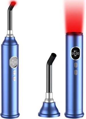 Red Light Therapy with Removable Tip, 2-in-1 Near Infrared & Red Light Therapy for Face Body with Timer and 4 Modes for Pain Relief of Muscles Joints, 660/850/940nm Light Therapy Torch for Travel Home