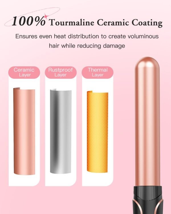 617OibG5a8L._SL1500_.jpg Waver Curling Iron Wand, BESTOPE PRO 5 in 1 Curling Wand Set with 3 Barrel Hair Crimper for Women, Fast Heating Hair Wand Curler in All Hair Type