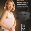 Red Light Therapy for Face - 6 Modes Portable Led Face Mask Light Therapy with Remote, Time Adjustment, Near-Infrared Skin Tightening Device at Home & Travel Skincare, 400 LEDs