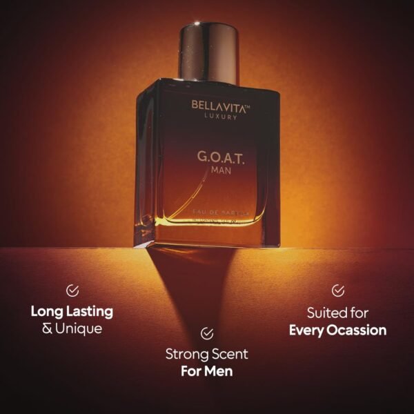 618OY2oA5ML._SL1080_.jpg BellaVita Luxury G.O.A.T. Men's Eau De Parfum (3.4 fl.oz) | Natural Refreshing Notes of Bergamot, Lavender & Patchouli Oriental | Fresh Perfume for Men of All Time | Long-Lasting Perfume for Mens EDP