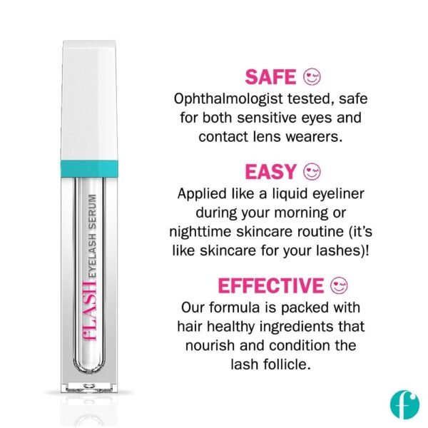 618ZZ02FngL._SL1000_.jpg fLASH Eyelash Serum for Long, Curled Natural Lashes - Enhances & Strengthens, Safe & Effective Formula for Contact Wearers & Sensitive Eyes, 3 Month Supply - 2mL (0.07 Fl Oz)