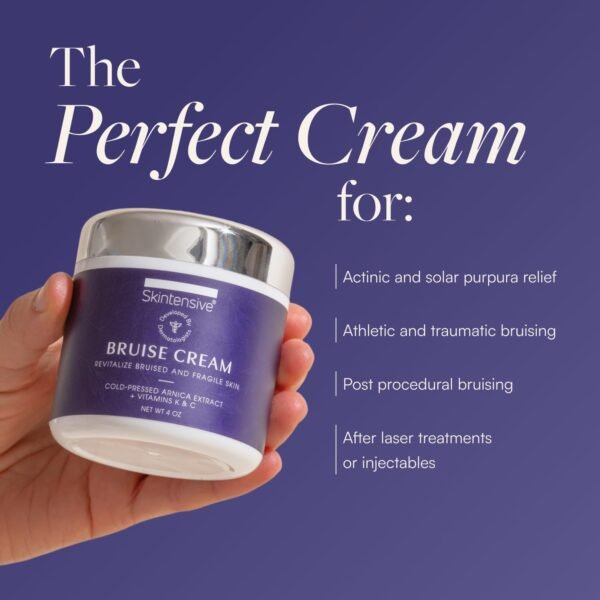 618q5VQTGLL._SL1500_.jpg SKINTENSIVE Arnica Bruise Cream for Thin Skin - Moisturizing, Vitamin K C and E, Skin Renewal, 4 Oz