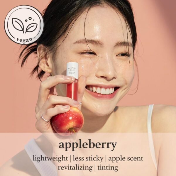 618wqpVVDHL._SL1000_.jpg NOONI Korean Hydrating Lip Oil - Appleberry | Long-Lasting, Moisturizing, Plumping, Revitalizing for Dry Lips, Waterproof, No Peel Off, Hydrating, Nourishing Crystal Clear, 0.12 FL Oz