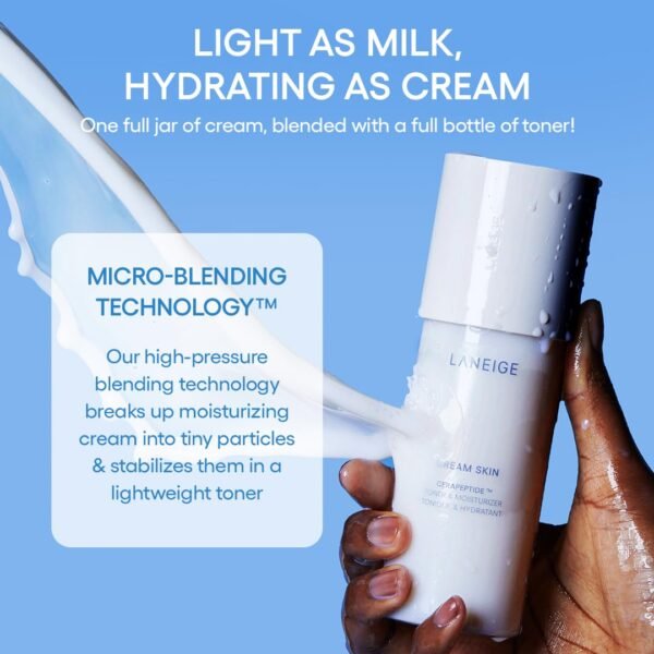 LANEIGE Cream Skin Refillable Toner & Moisturizer with Ceramides and Peptides: Korean Milky Toner, Amino Acid, Nourish, Hydrate, Barrier-Boosting, Visibly Firm