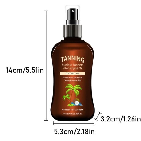 100ML Tanning Oil - Fast & Dark Natural Sun Tan Accelerator with Hydrating Oils | Quick-Dry for Deep, Long-Lasting Color | Water-Resistant for Beach, Pool & Outdoor Use (Flip-Top, 100ml /3.38 Fl.oz)