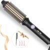 Thermal Brush, Avvnee 1.26 Inch Curling Iron for Long Dry Hair, 110-220V Heated Round Brush with 10 Temp Settings, 30s Fast Heat for Curling & Volumizing & Straightener, Anti-Scald Nylon Bristles