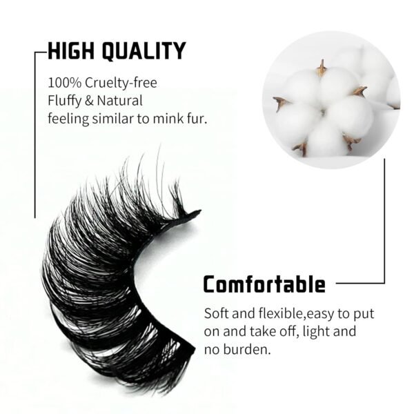 61A819y3L._SL1500_.jpg Mink Lashes Strip Eyelashes Fluffy Volume False Eyelashes that Look Like Extensions Glamour Wispy Curly Fake Lashes 5 Pairs Pack