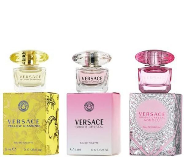 Versace Perfume Gift Set for Women – Mini Variety Gift Set Trio Collection – Absolu, Bright Crystal, Yellow Diamond