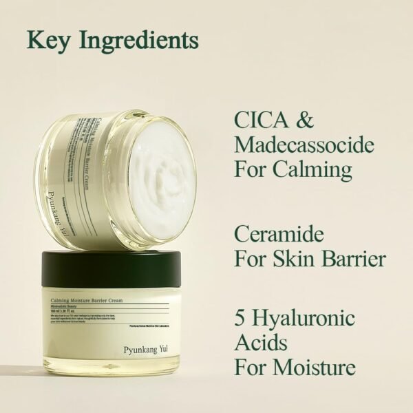 61BPNWVPL._SL1000_.jpg Pyunkang Yul [PKY Calming Moisture Barrier Cream Instantly Soothes Sensitive Skin, Hyaluronic Acid & Ceramide for Hydration, Vegan, Korean Skincare (3.38 Fl. Oz, 100ml)