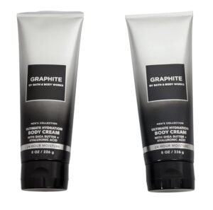 Bath and Body Works 2 Pack Graphite Ultra Shea Body Cream 8 Oz.