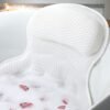 Bath Pillow Bathtub Pillow, Luxury Bath Pillows for Tub Neck and Back Support, Bath Tub Pillow Headrest with Soft 4D Mesh Fabric and Non-Slip Suction Cups, Relaxing Bath Accessories Spa Gifts