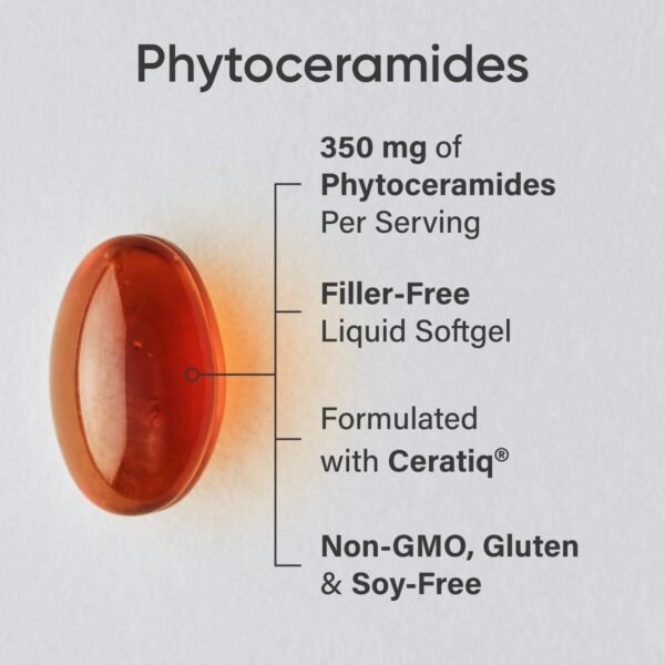 61C060PeG8L._AC_SL1200_.jpg Phytoceramides 350mg per softgel - Plant Derived Ceramides for Healthy Skin and Hydration - Non GMO with No Fillers or Synthetic Vitamins - 30 Liquid softgels