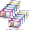 12 Pcs Portable Transparent Cosmetic Bags, Clear Waterproof Makeup Bags with Handle, PVC Travel Toiletry Bags Pouches, Clear Pencil Cases, Stationary Organizers(6 Colors)