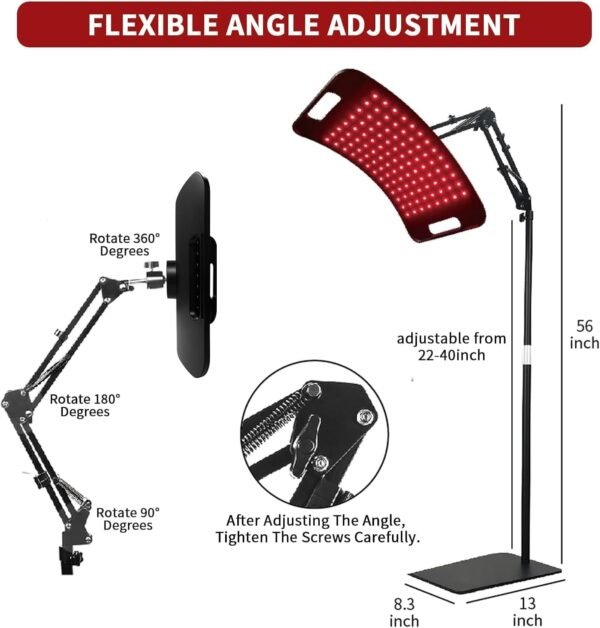 Red Light Therapy Lamp,Infrared Light Therapy with 660nm Visible Red Light & 850nm Invisible Infrared Light with Floor Stand 104 LEDs,Infrared Light Therapy for Body Device Effective for Skin Repair