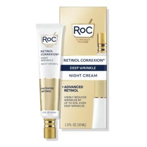 61D11BMzCRL._SL1500_.jpg RoC Retinol Correxion Deep Wrinkle Anti-Aging Night Cream, Daily Face Moisturizer with Shea Butter, Glycolic Acid and Squalane, Skin Care Treatment, 1 Ounces (Packaging May Vary)