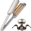Curling Iron Hair Crimper Waver - TYMO ROVY Beach Waves Curling Wand, Ionic Deep Waver Hair Curler Tool with Ceramic 3 Barrel for Women, Dual Voltage, Anti-Scald, Easy to Use, Elegant Gold, 1.25 Inch