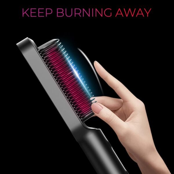 61Dg1pJPu9L._SL1500_.jpg Hair Straightener Brush, TYMO Ring Hair Straightener Comb Straightening Brush for Women with 5 Temps 20s Fast Heating & Dual Voltage, Black