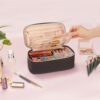 61EvW9LAQIL._SL1500_.jpg OCHEAL Small Cosmetic Bag,Portable Cute Travel Makeup Bag for Women and girls Makeup Brush Organizer cosmetics Pouch Bags-Black