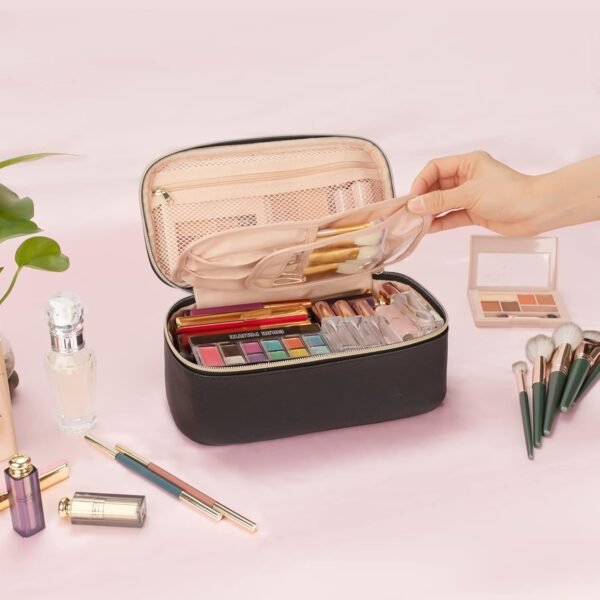 61EvW9LAQIL._SL1500_.jpg OCHEAL Small Cosmetic Bag,Portable Cute Travel Makeup Bag for Women and girls Makeup Brush Organizer cosmetics Pouch Bags-Black