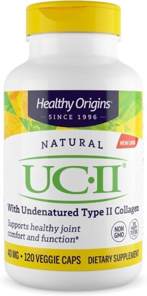 Healthy Origins UC-II 40 mg (Undenatured Type II Collagen, Non-GMO, Gluten Free, Joint Support), 120 Veggie Caps
