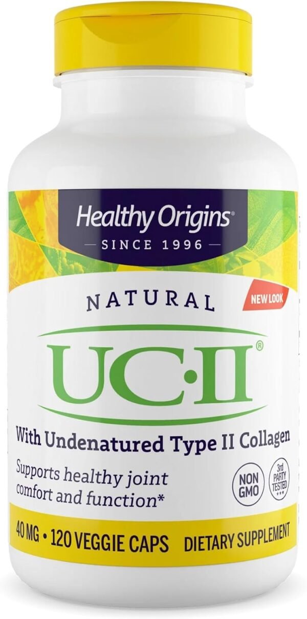 61FbCrHGTAL._AC_SL1500_.jpg Healthy Origins UC-II 40 mg (Undenatured Type II Collagen, Non-GMO, Gluten Free, Joint Support), 120 Veggie Caps
