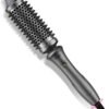 TYMO Thermal Brush Curling Brush - STYLUX 1.7 Inch Blowout Volumizer with Flexi-Fit for Hair Straightening, Heated Round Styler Tool, Hair Straightener and Curler 2 in 1, Dual Voltage, Metallic Gray