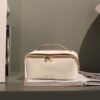61HT40arHRL._AC_SL1500_.jpg Prite Makeup Bag for Women Travel Waterproof Vegan Leather Cosmetic Bag Open Flat Toiletry Bag With Clear Divider and Handle (Beige)