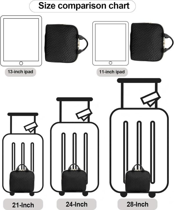 61HbBoYDw8L._AC_SL1500_.jpg Makeup Bag, Large Capacity with Room for Brushes and Mirror, Travel Makeup Organizer, Portable Standing Make Up Case, Waterproof Cosmetic Toiletry Bags with Handle, Color Black