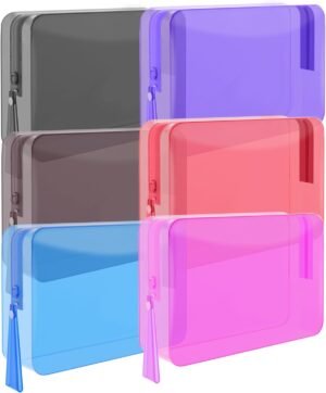 61Ht77NtTLL._AC_SL1500_.jpg 6 Pack Clear Cosmetic Bag Makeup Bags Toiletry Bag with Zipper and Handle, TSA Approved Clear Organizer Bags, PVC Cosmetic Pouch for Women and Men Fit Carry-on Travel Essentials