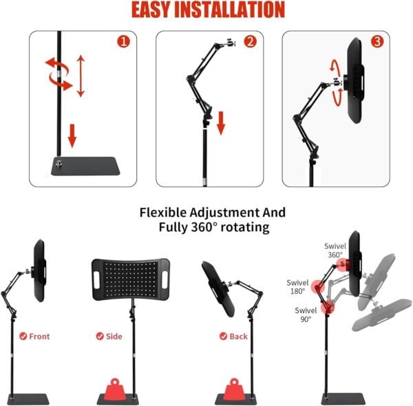 Red Light Therapy Lamp,Infrared Light Therapy with 660nm Visible Red Light & 850nm Invisible Infrared Light with Floor Stand 104 LEDs,Infrared Light Therapy for Body Device Effective for Skin Repair