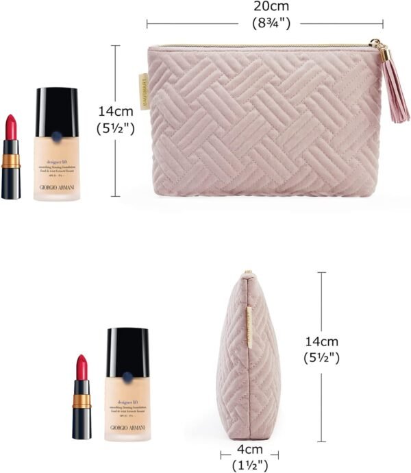 61IY4h1cN3L._AC_SL1500_.jpg BAGSMART Small Cosmetic Bag, Elegant Roomy Makeup Bags,lipstick pouch,Zipper Pouch,Great Gifts for Women,Travel Waterproof Toiletry Bag Accessories Organizer Gifts (Pink-1 pcs)