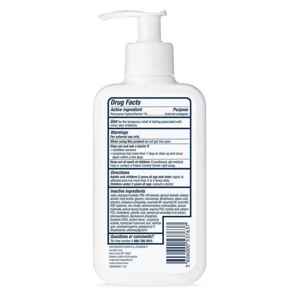 61IfVCGPnxL._SL1000_.jpg CeraVe Anti Itch Moisturizing Lotion with Pramoxine Hydrochloride, Relieves Itch with Minor Skin Irritations, Sunburn Relief, Bug Bites, 8 Ounce