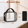 Wedama TSA Approved Toiletry Bag, 3 Pack Clear Makeup Bags with Handles, Quart Size Clear Toiletry Bags, PVC Cosmetic Bags for Women and Men, Carry on Airport Airline Compliant Bag, Black