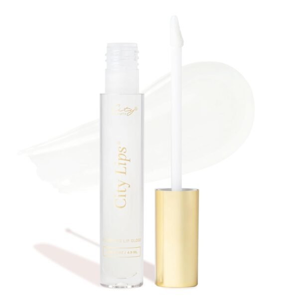 61JT-zLU8iL._SL1500_.jpg City Beauty City Lips Clear - Plumping Lip Gloss - Hydrate & Volumize - High Shine Lip Plumper - Hyaluronic Acid & Peptides Visibly Smooth Lip Wrinkles - Cruelty-Free